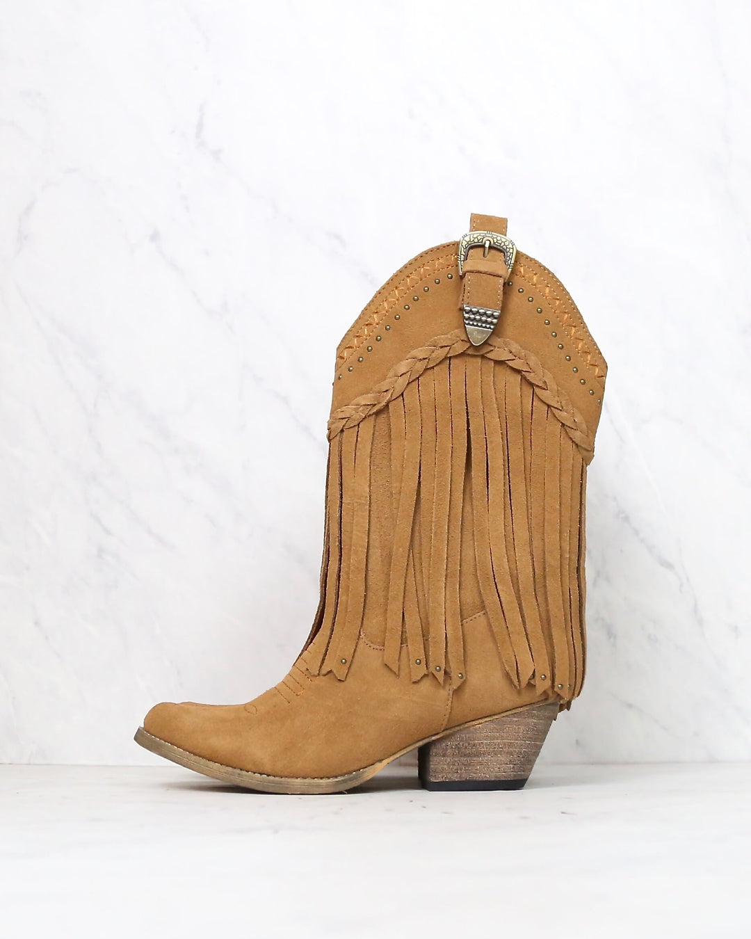 very volatile - pasa suede western boots - tan