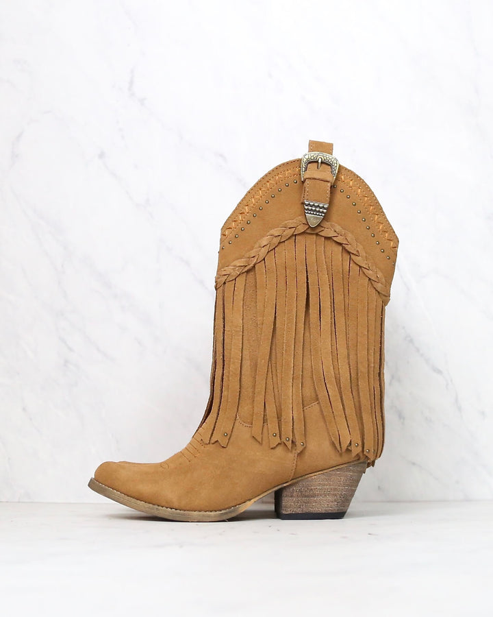 very volatile - pasa suede western boots - tan