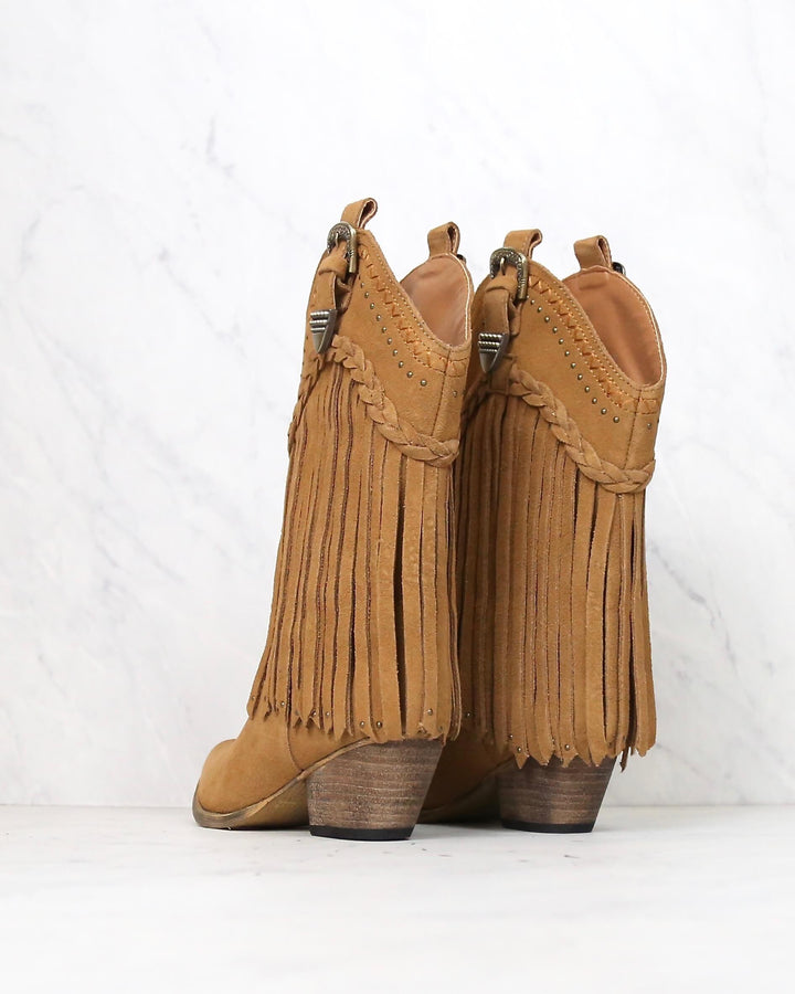 very volatile - pasa suede western boots - tan