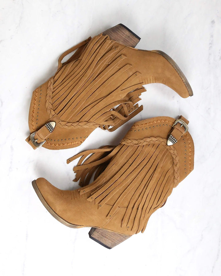 very volatile - pasa suede western boots - tan