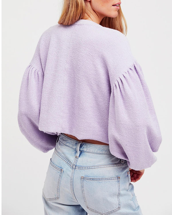 Free People - Sleeves Like These Pullover in Lilac