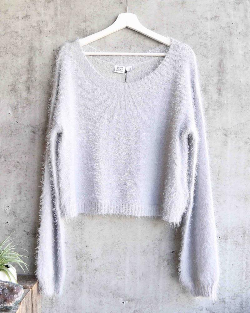 Final Sale - Somedays Lovin - Clover Fields Knitted Fuzzy Jumper/Sweater in Grey