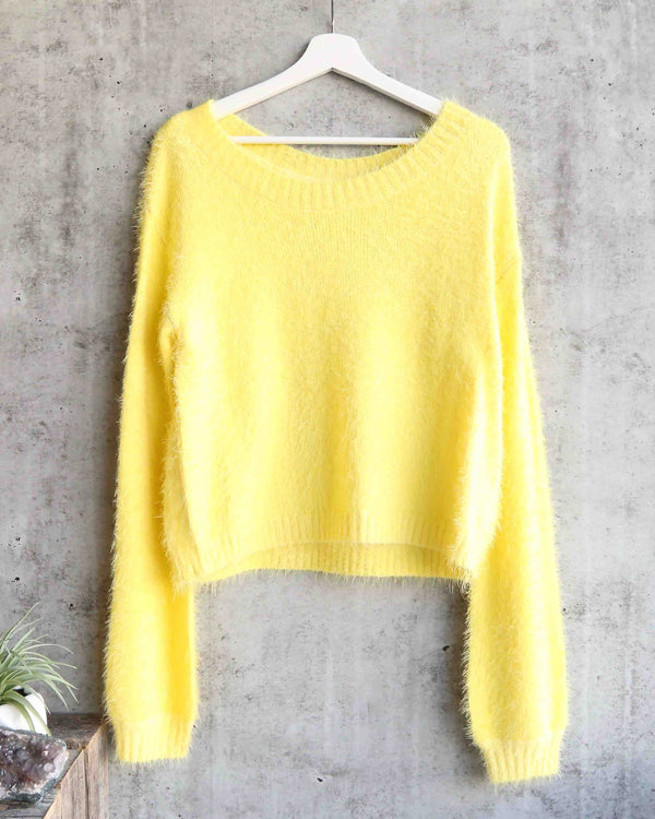 Final Sale - Somedays Lovin - Clover Fields Knitted Fuzzy Jumper/Sweater in Marigold
