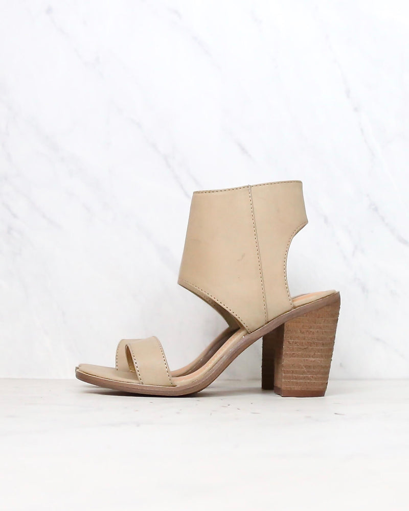 Final Sale - Very Volatile - South Open Toe Heeled Sandals in Taupe