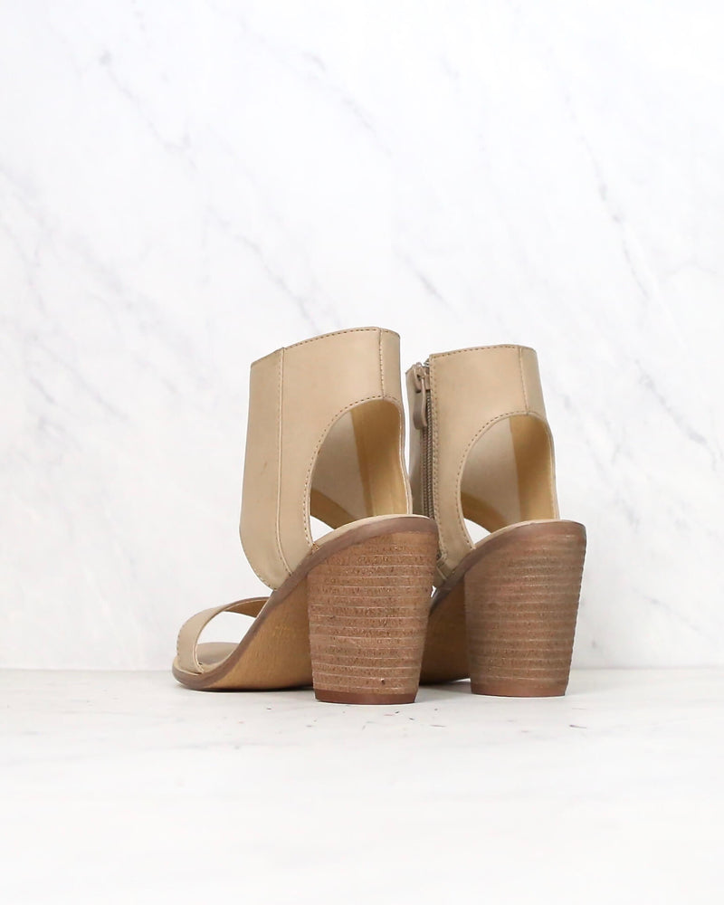 Final Sale - Very Volatile - South Open Toe Heeled Sandals in Taupe