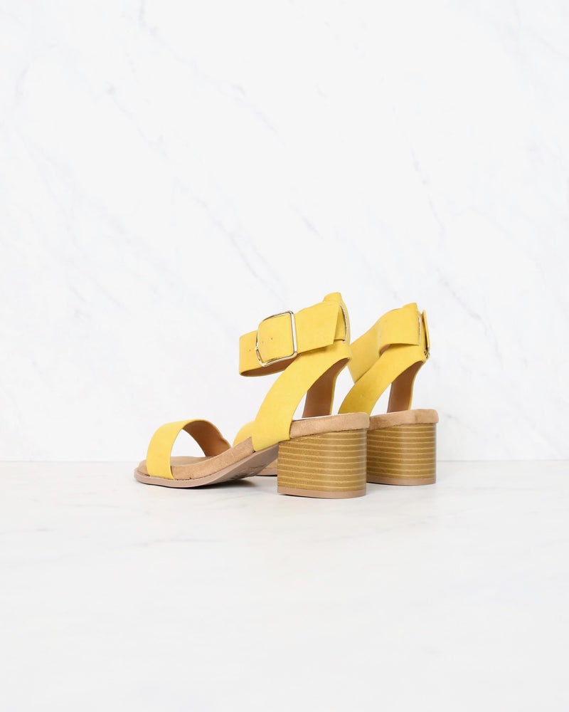 Summer Breeze Ankle Strap Sandals in Yellow