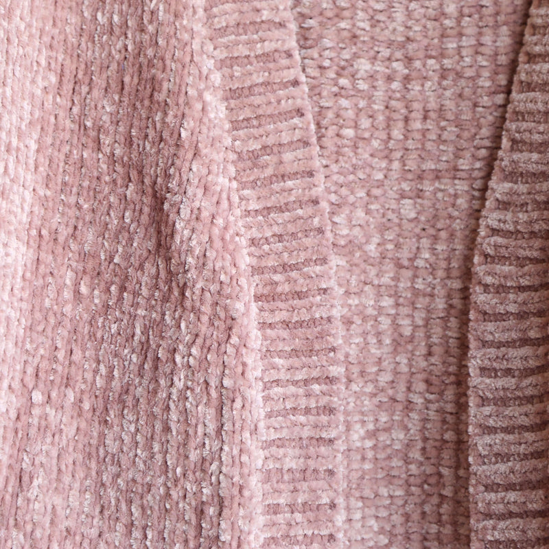 Cara Open Front Velvet Chenille Cardigan with Front Pocket in Canyon Rose