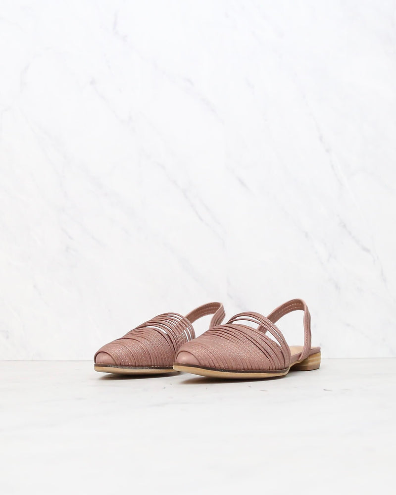 Miracle Miles - Sydney Strappy Slingback Slides in Dusty Rose