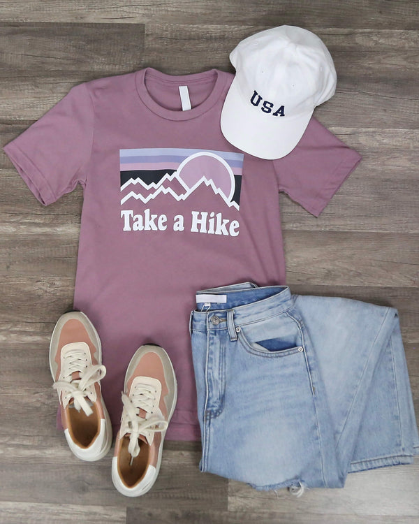 take a hike - shirt - tshirt - distracted - graphic tee - orchid