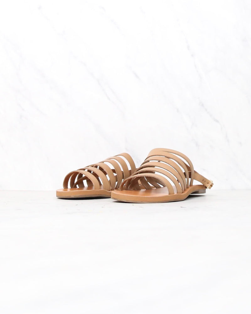 Final Sale - Bc Footwear - Teacup Leather Ankle Strap Sandals in Tan