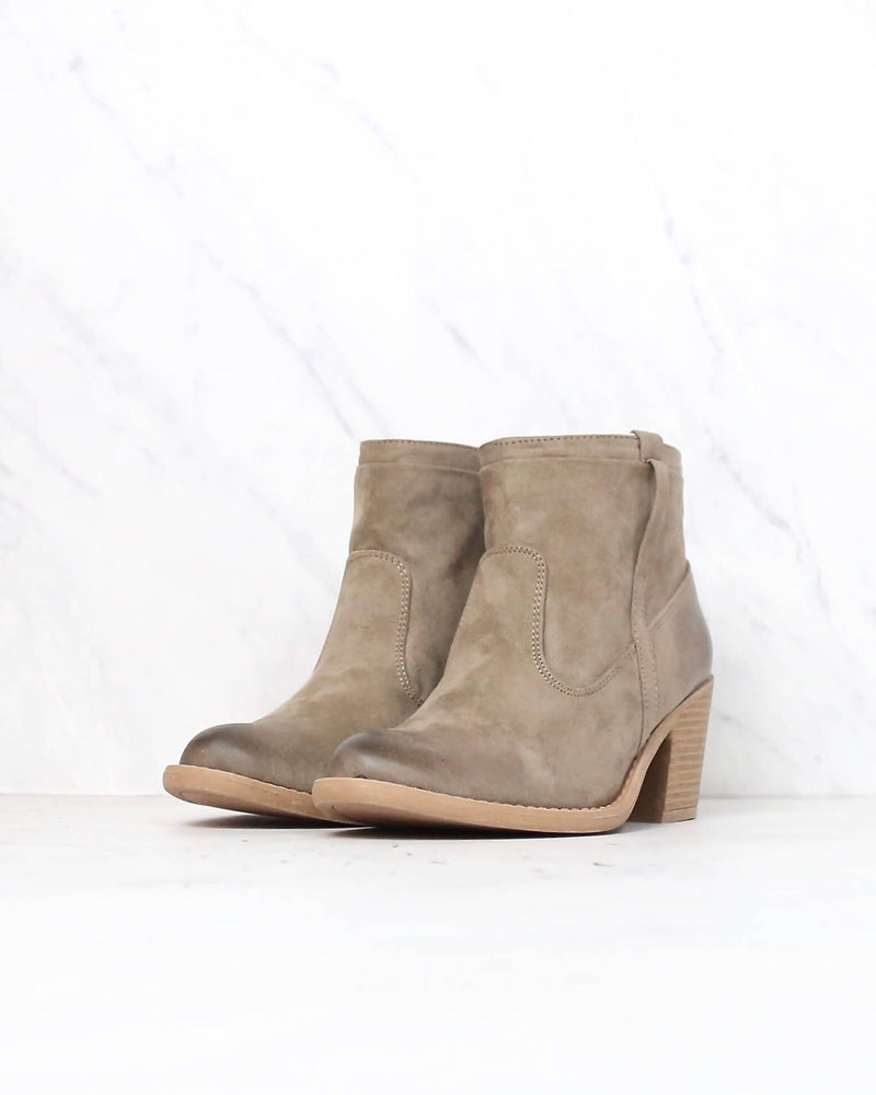 Suede Taupe Ankle Boots