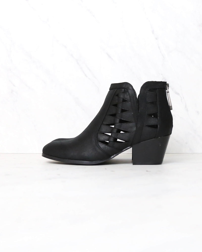 Alesso Chunky Stacked Heel Cut Out Bootie in More Colors