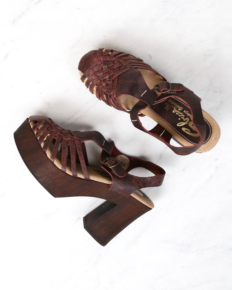 Sbicca - Women's Ultana Rust Leather Sandal With Heels