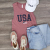Distracted - USA Athletic Flag Graphic Women's Muscle Tank in More Colors