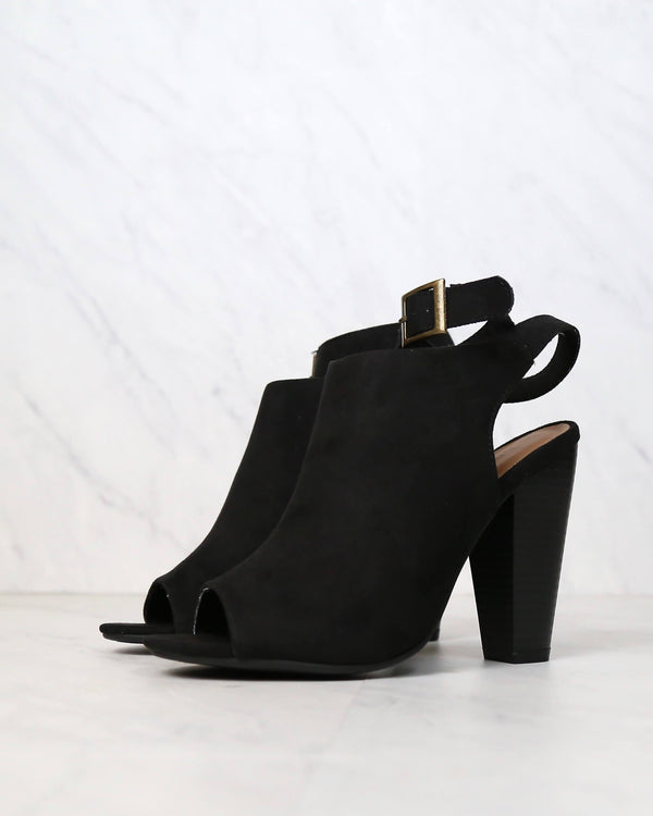 Bamboo Open Side Almond Toe Booties