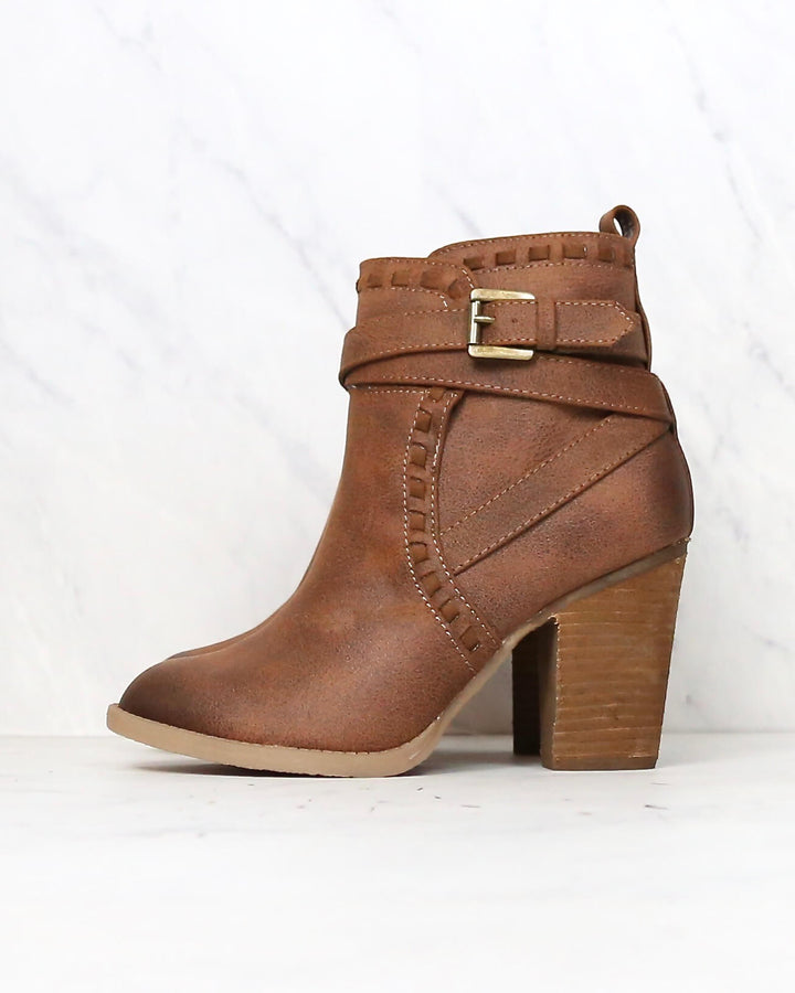 Final Sale - Not Rated - Violeta Strappy Ankle Bootie in Tan