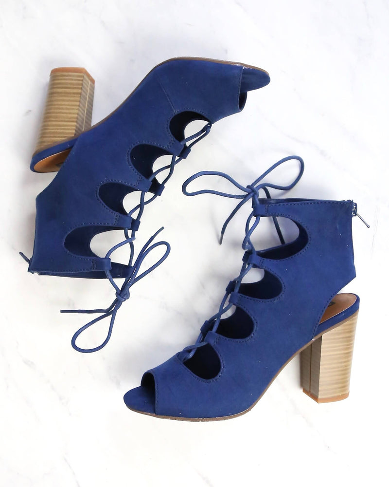 BC Footwear - Vivacious Lace Up Sandals in Indigo